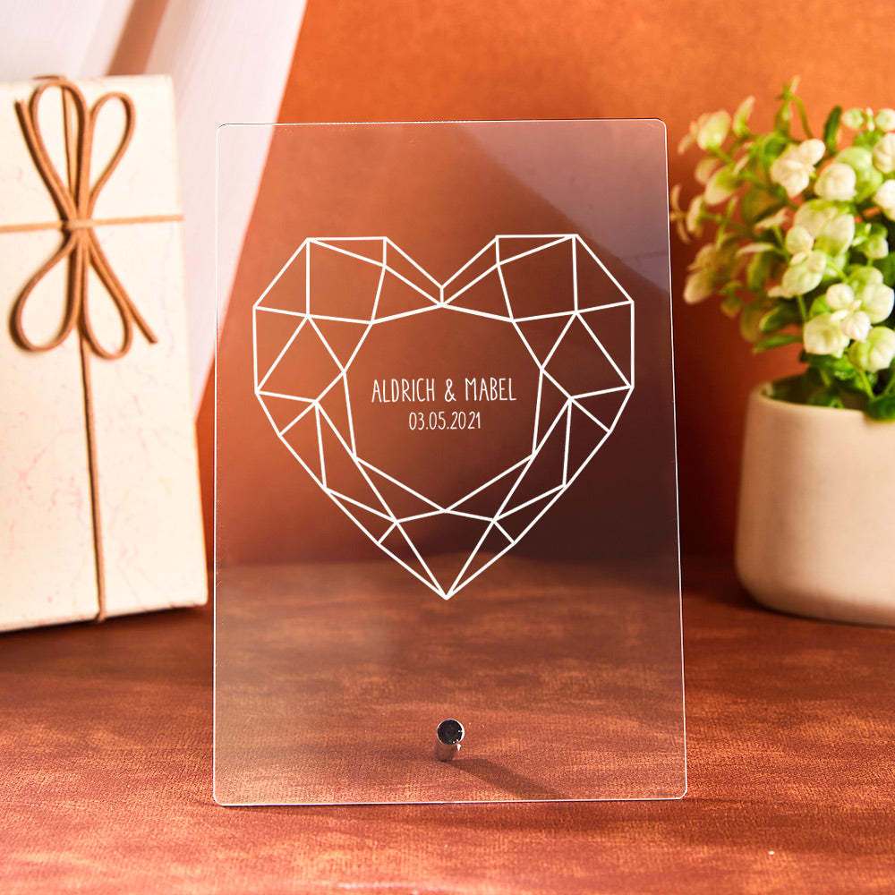 Gift for Lover Custom Acrylic Night Light As Gift for Wife Personalized Lamp As Wedding Gift To Her -
