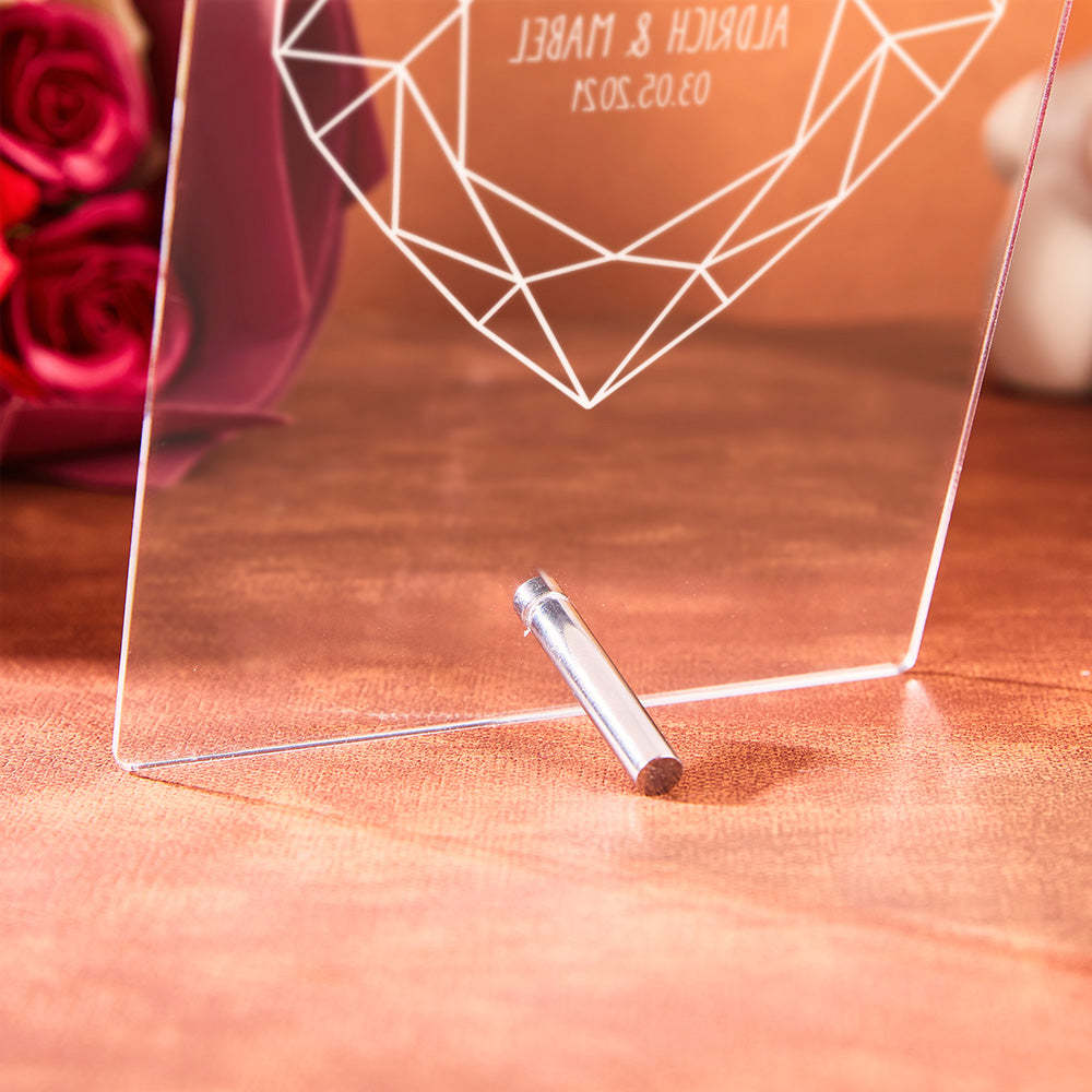 Gift for Lover Custom Acrylic Night Light As Gift for Wife Personalized Lamp As Wedding Gift To Her -