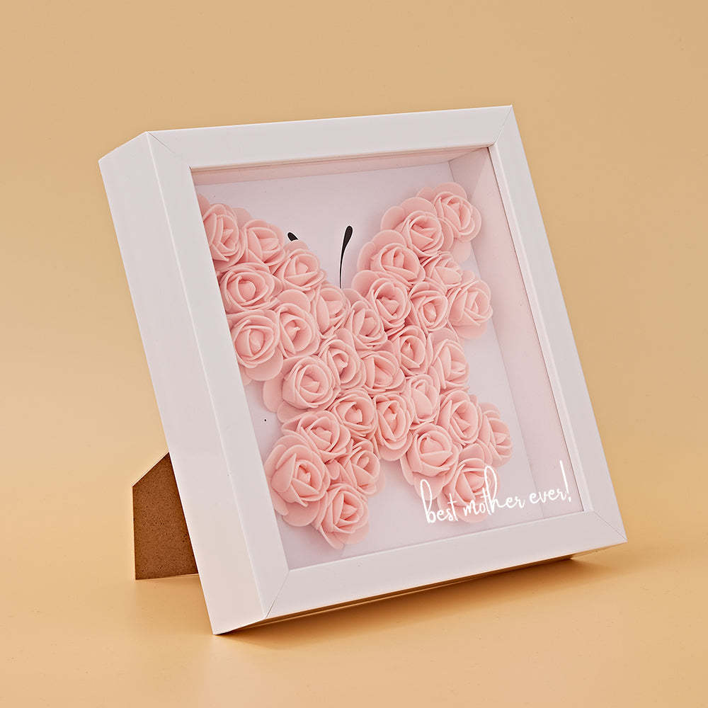 Custom Flower Shadow Box Personalized Name Flower Shadowbox Frame Gift - soufeelus