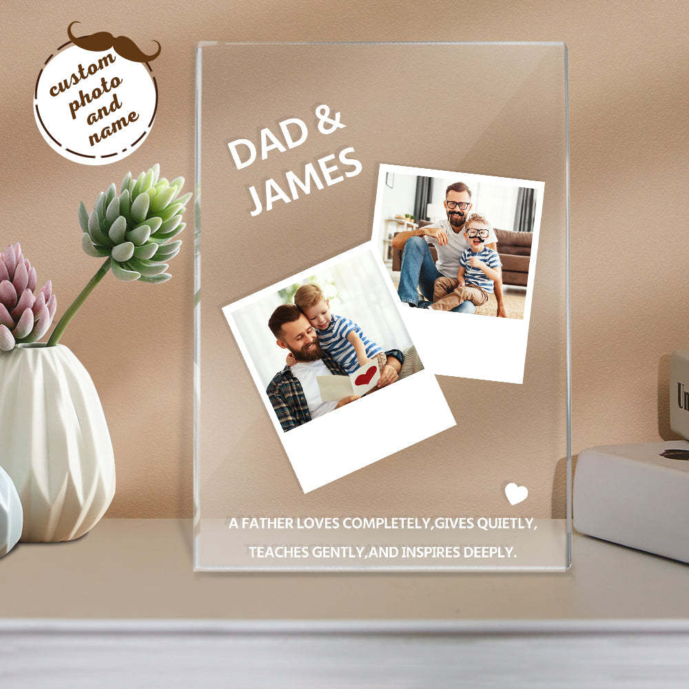 Father's Day Gift Night Light Custom Name and Photo A Father Love Completely - soufeelus