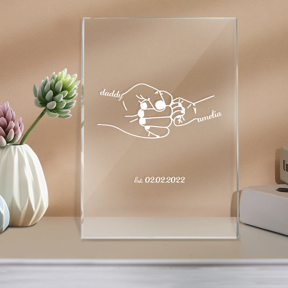 Custom Name and Date Father's Day Gift Night Light for Dad - soufeelus