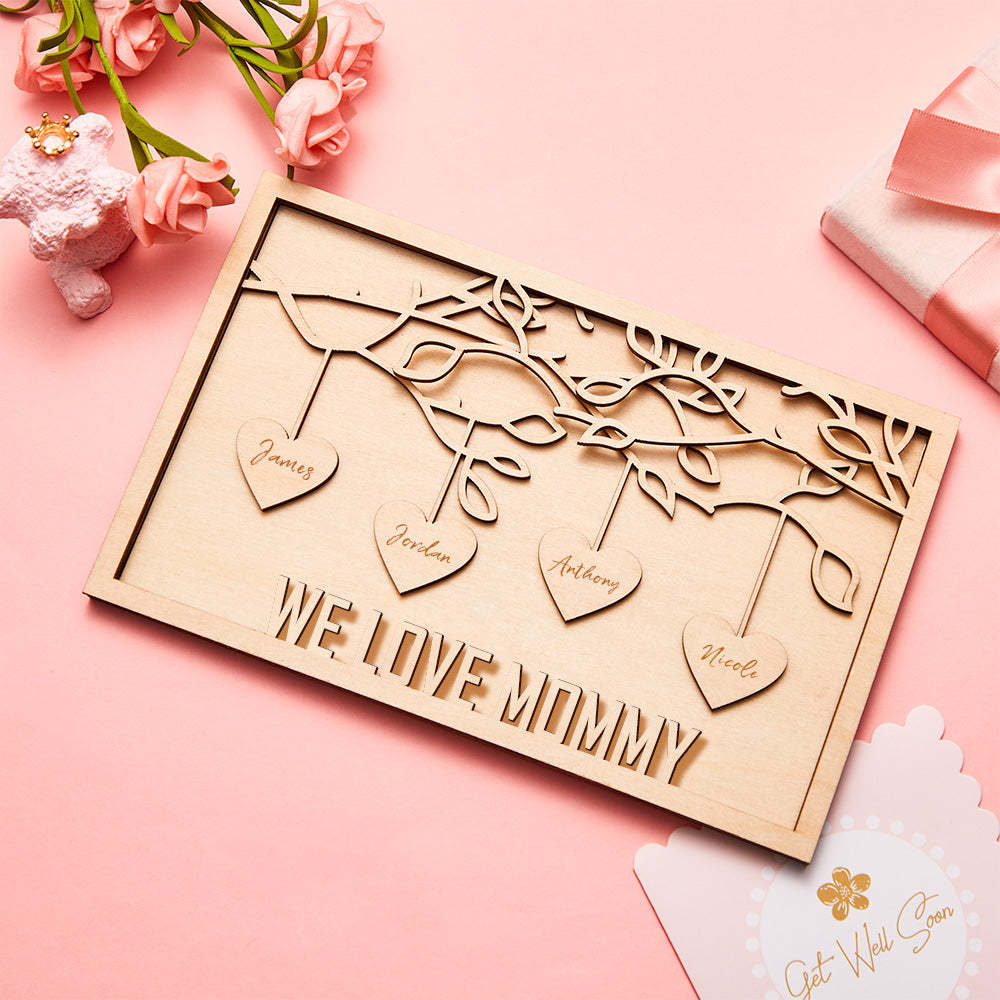 Custom Engraved Plaque Family Tree Home Decor Mother's Day Gift for Mom - soufeelus