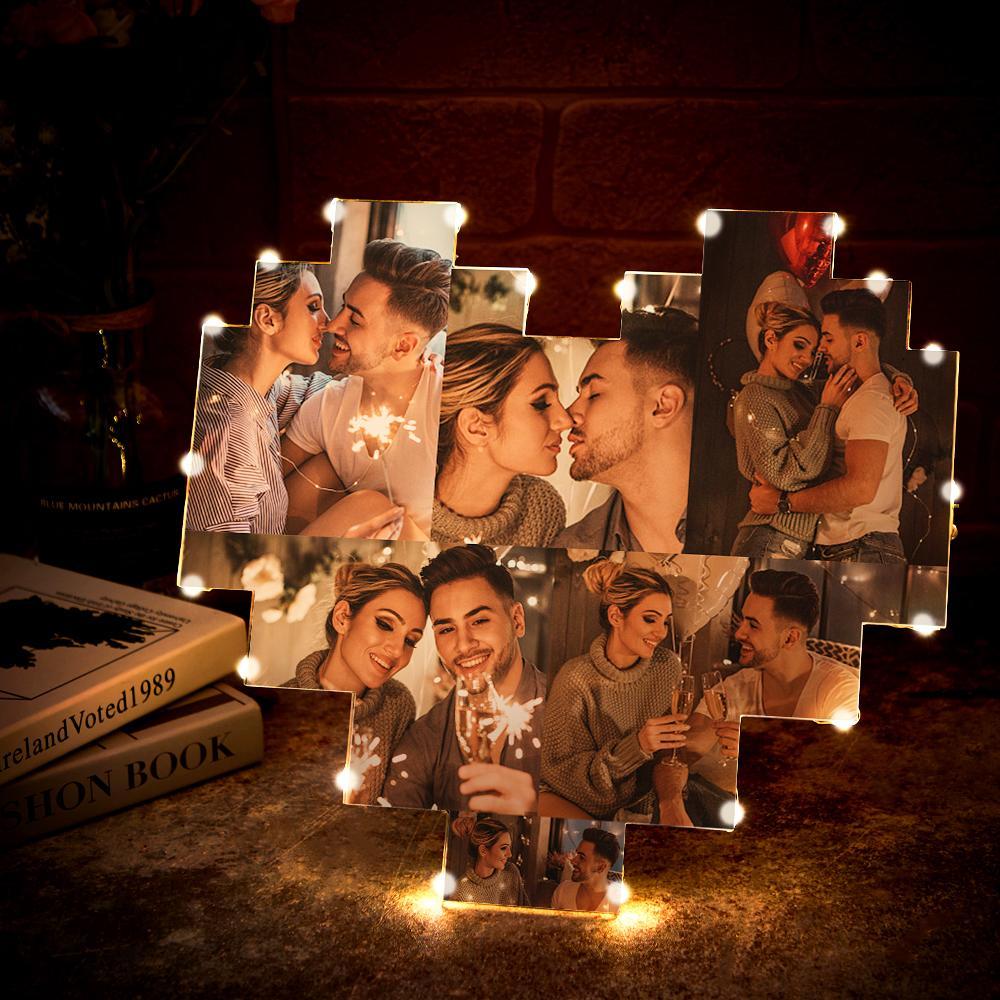Custom Heart Photo Lamp Wall Art Decor Personalised Album Gift For Couple