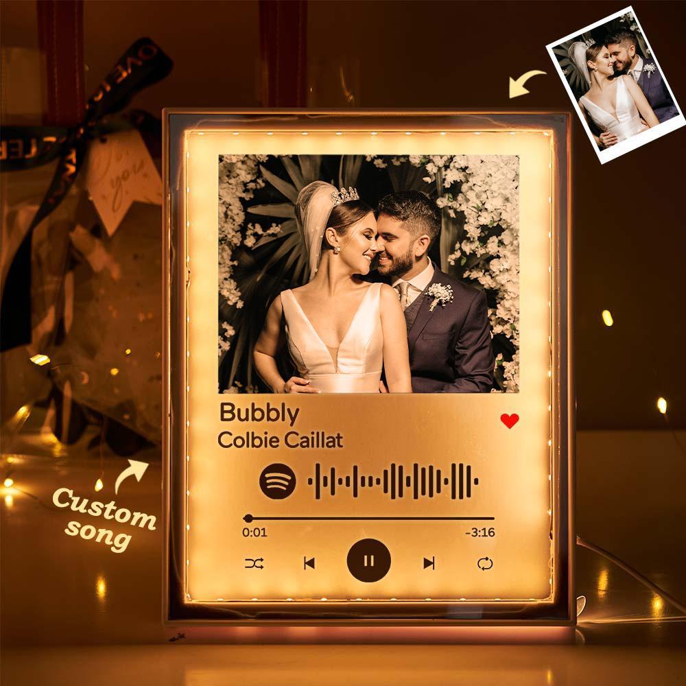 Scannable Custom Spotify Code Night Light Mirror Music Wedding Gifts - soufeelus