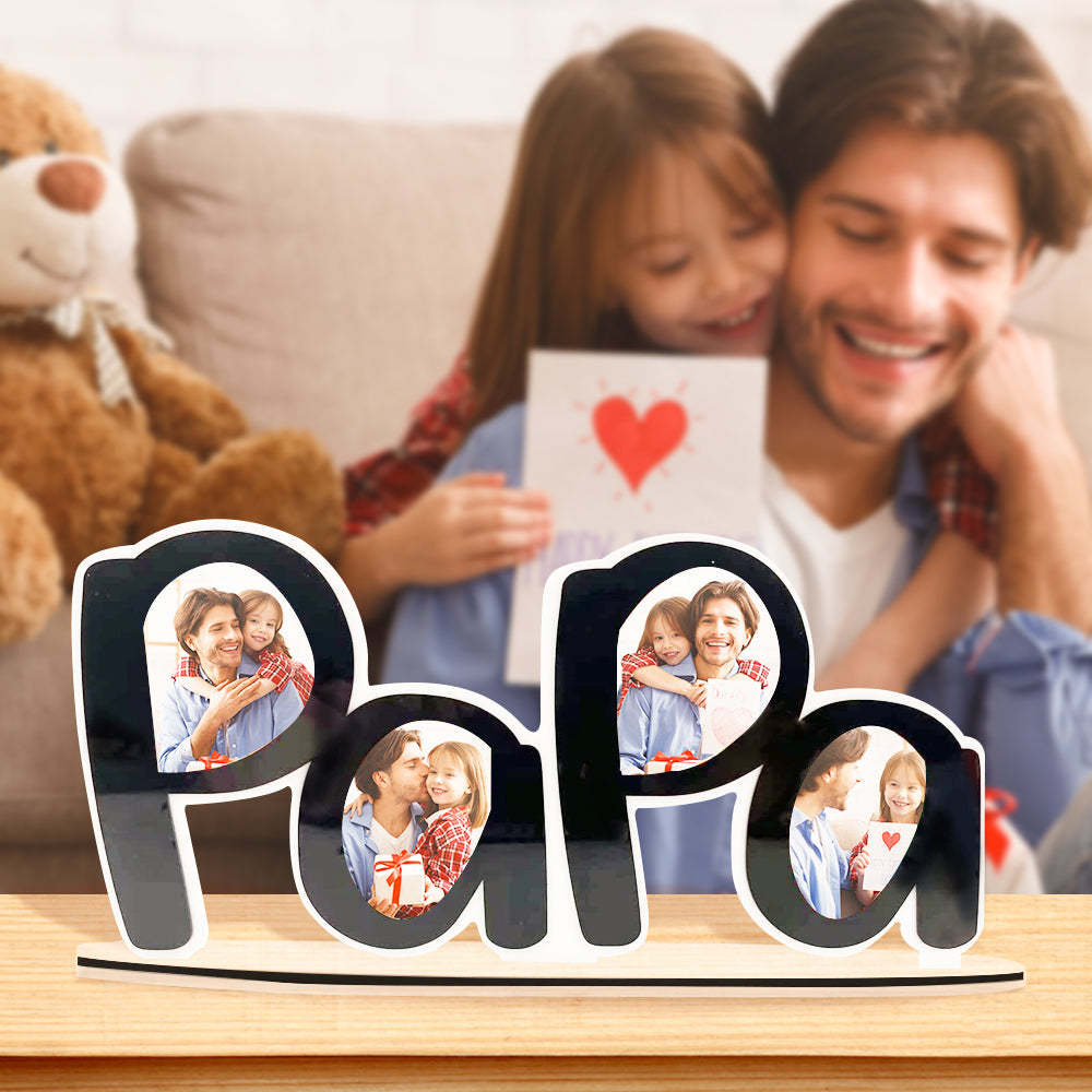 Custom Photo Frame Papa Photo Acrylic Decoration Art Ornament Father's Day Gift for Him - soufeelus