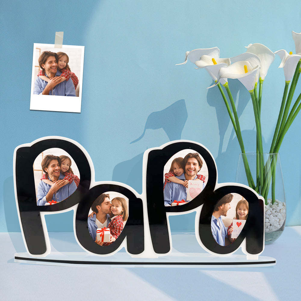 Custom Photo Frame Papa Photo Acrylic Decoration Art Ornament Father's Day Gift for Him - soufeelus