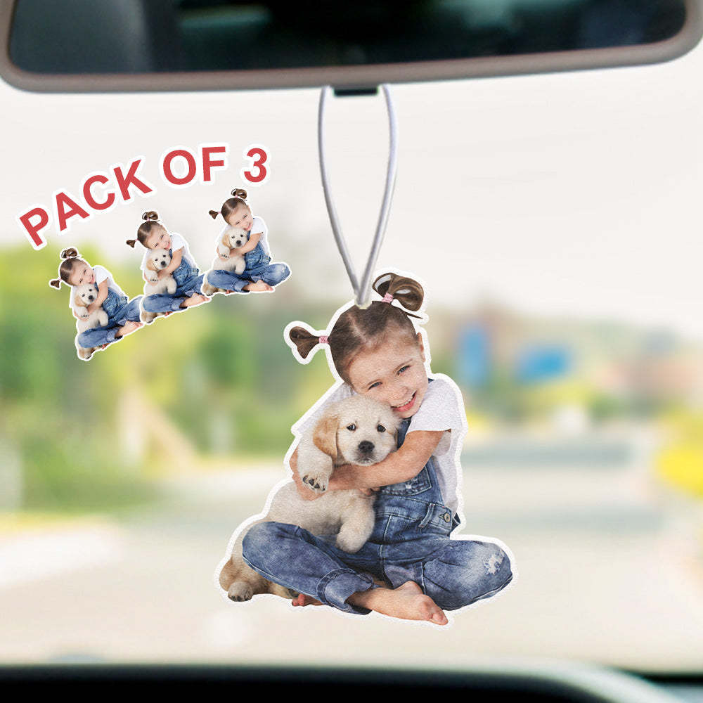 Custom Photo Car Air Freshener Rearview Mirror Ornament 3PCS Funny Air Freshener Gifts - soufeelus