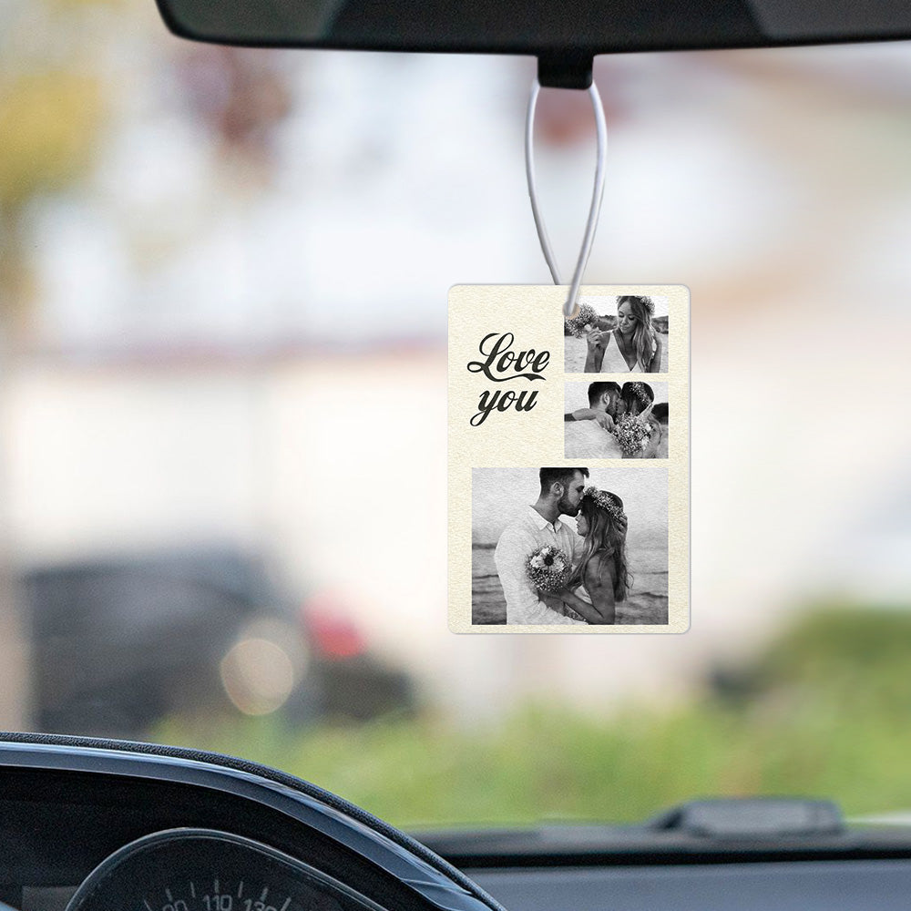 Custom Collage Photo Car Air Freshener Rearview Mirror Ornament Rectangle Air Freshener - soufeelus