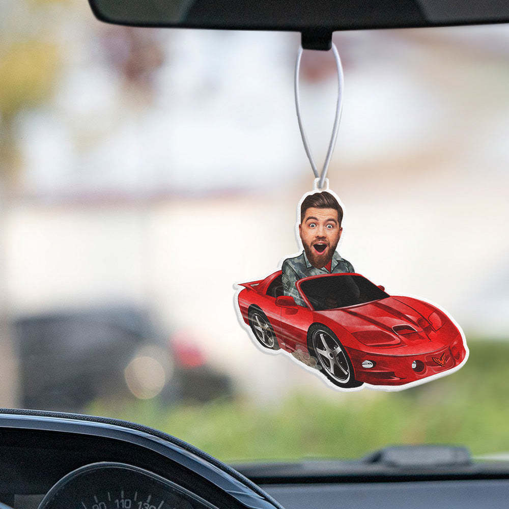 Custom Face Car Air Fresheners Funny Sports Car Air Freshener for Rearview Mirror Ornament - soufeelus