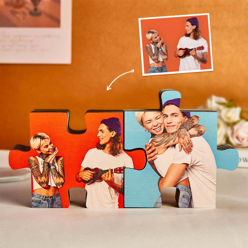 Custom Photo Jigsaw Frame Decoration Personalized Picture Puzzle Piece Desktop Decoration - soufeelus