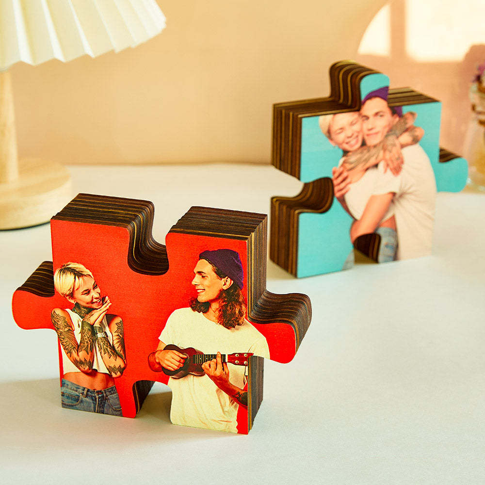 Custom Photo Jigsaw Frame Decoration Personalized Picture Puzzle Piece Desktop Decoration - soufeelus