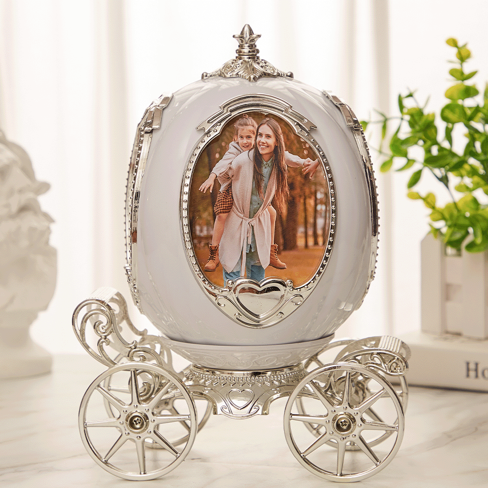 Custom Photo Frame Music Box Unique Carriage Shape Commemorate Gifts