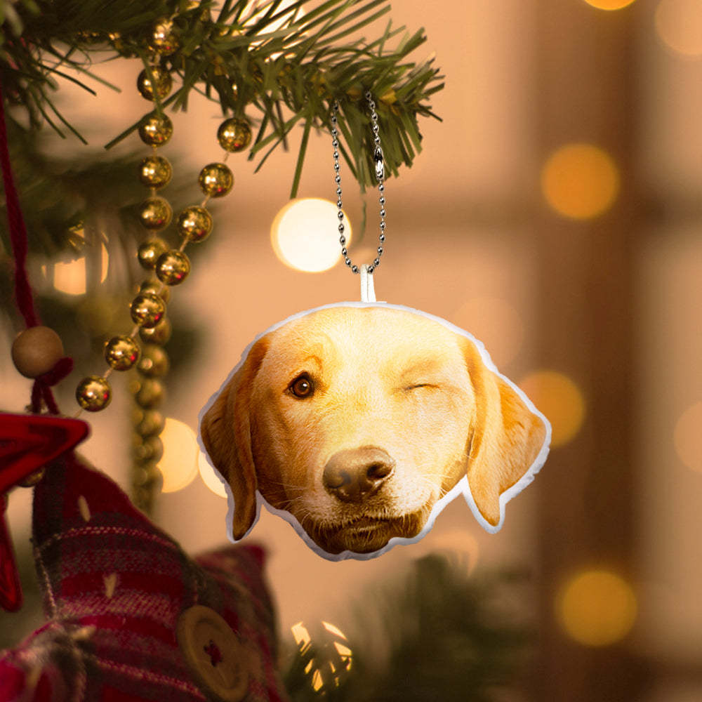 Custom Pet Face Mini Plush Hanging Ornaments with Voice Decorations for Christmas Gifts - soufeelus
