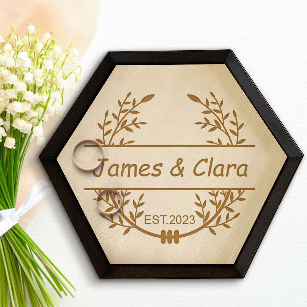 Custom Wood Jewelry Tray Engagement Jewelry Ring Holder Dish Home Decor Gift - soufeelus