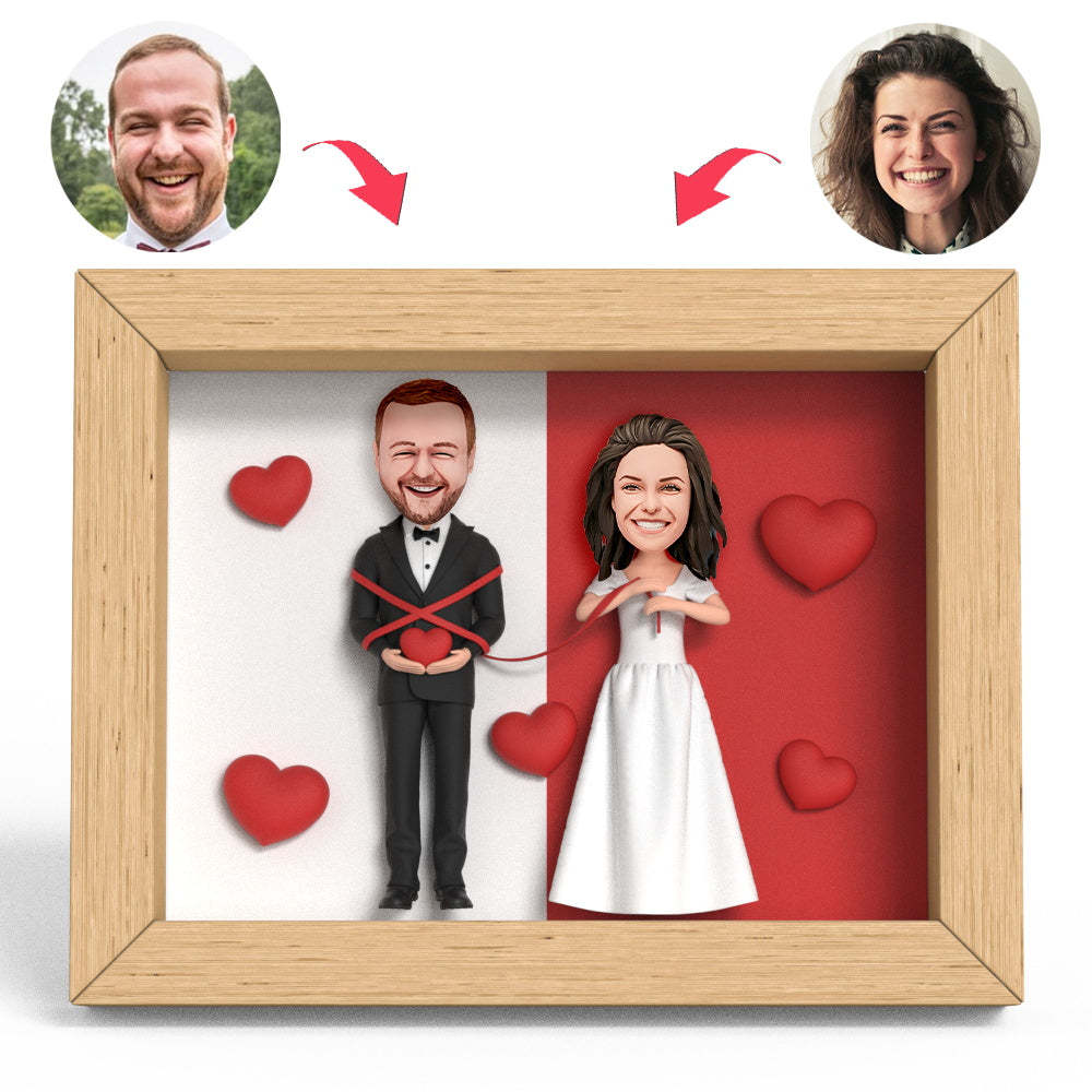 Valentines Gift Wedding Red Line Clay Figure Frame Gifts - soufeelus