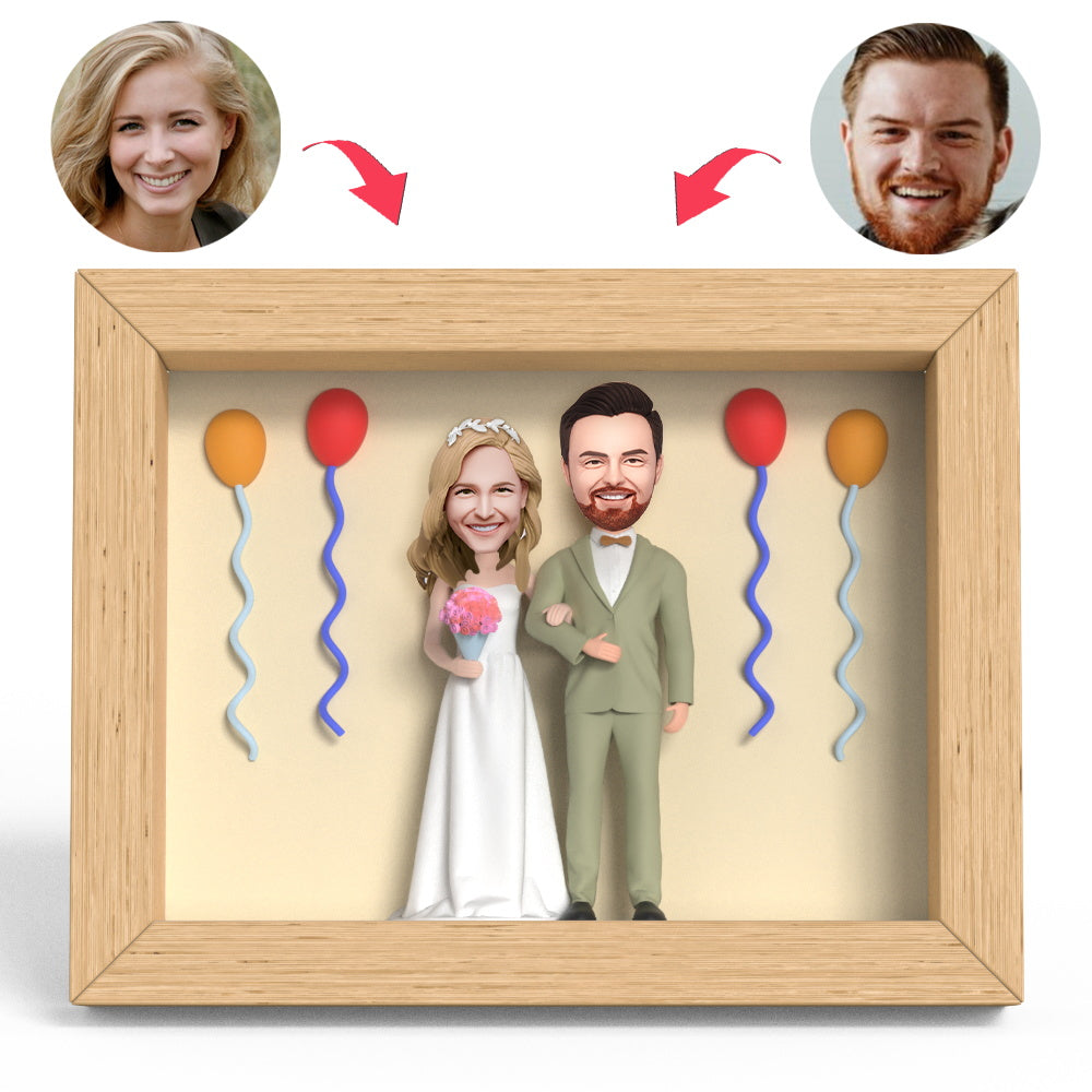 Valentines Gift Wedding Balloon Clay Figure Frame Gifts - soufeelus