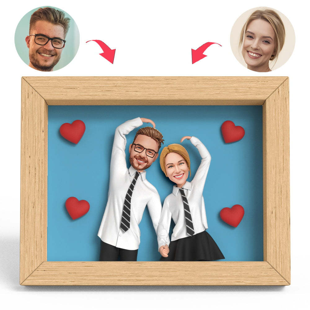 Valentines Gift Uniforms Couple Clay Figure Frame Gifts - soufeelus