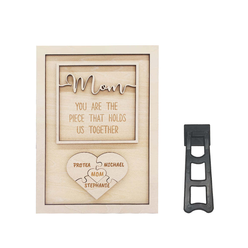 Personalized Puzzle Plaque Mom You Are the Piece That Holds Us Together Mother's Day Gift - soufeelus