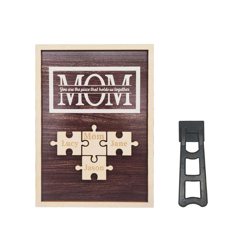 Personalized Mom Puzzle Plaque You Are the Piece That Holds Us Together Gifts for Mom - soufeelus