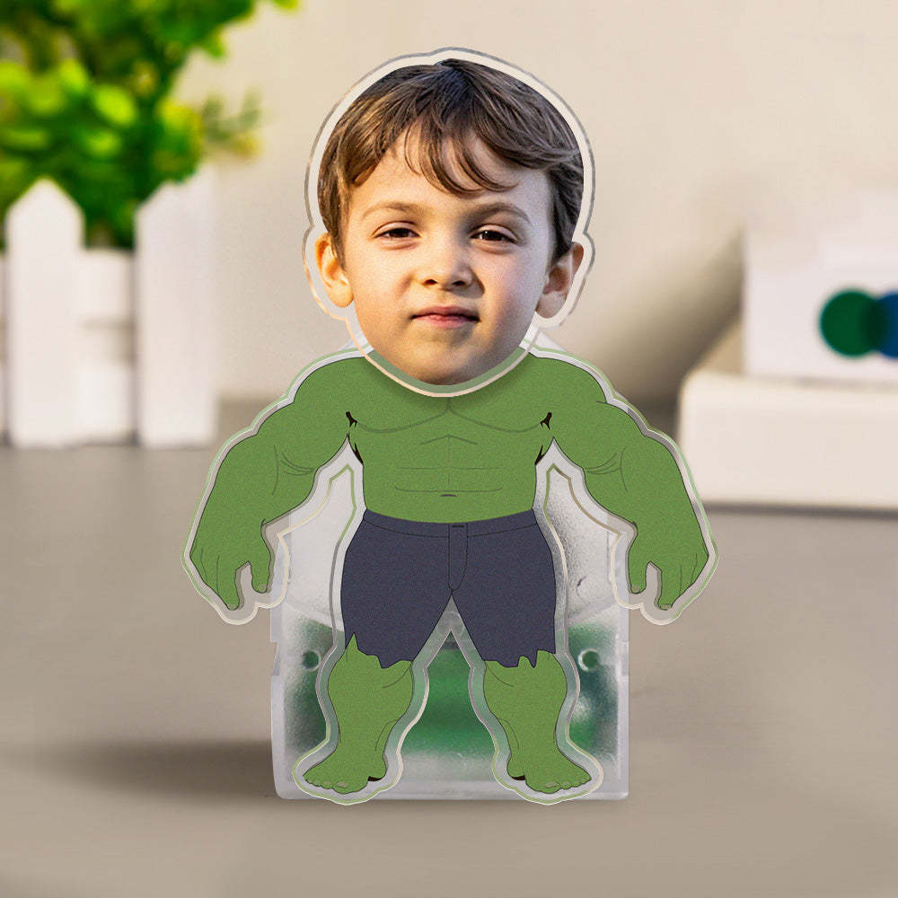 Custom Photo Shaking Head Ornament Personalized Hulk Car Dashboard Decoration Home Desktop Ornament - soufeelus