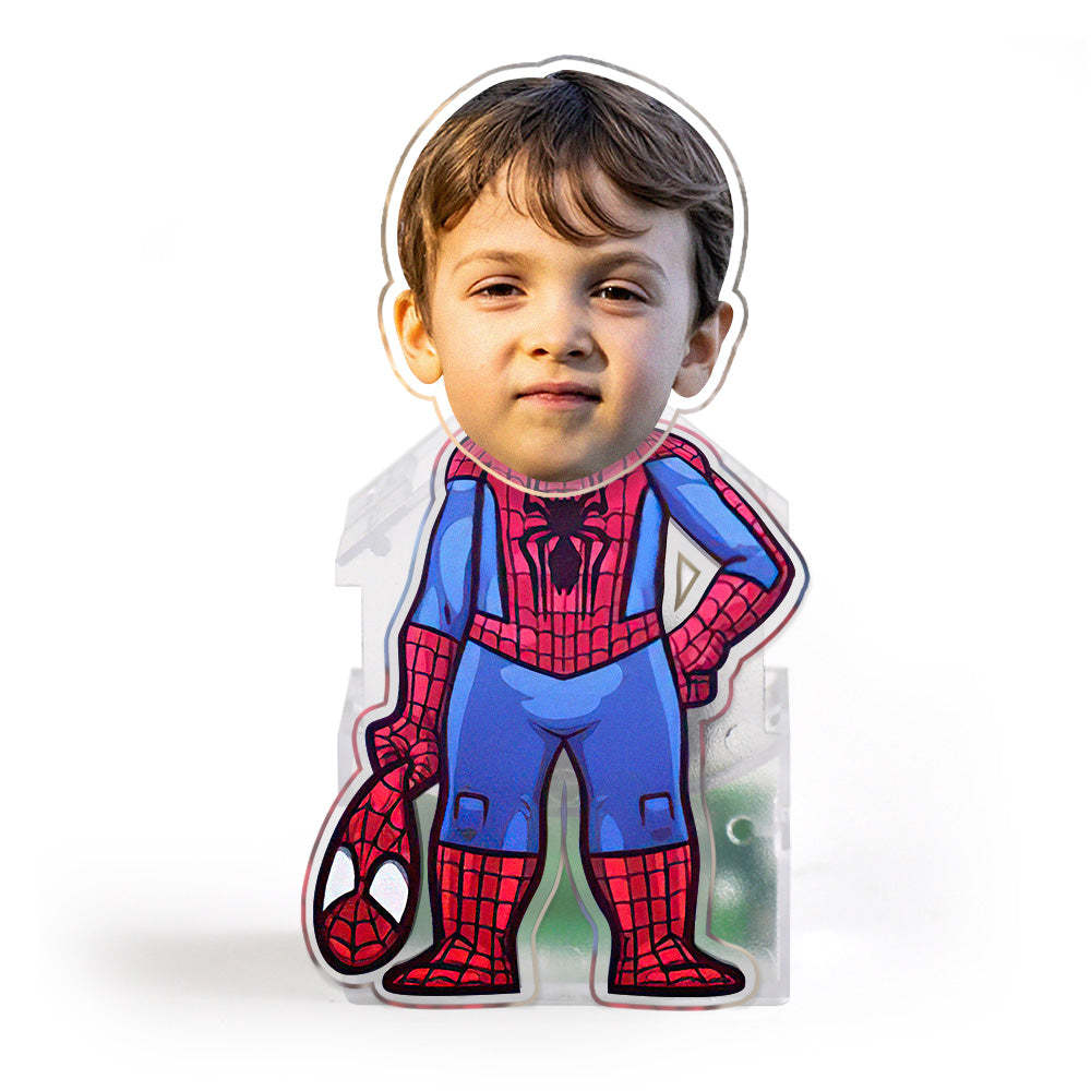 Custom Face Spider Man Shaking Head Ornament Personalized Car Dashboard Decoration Home Desktop Ornament - soufeelus