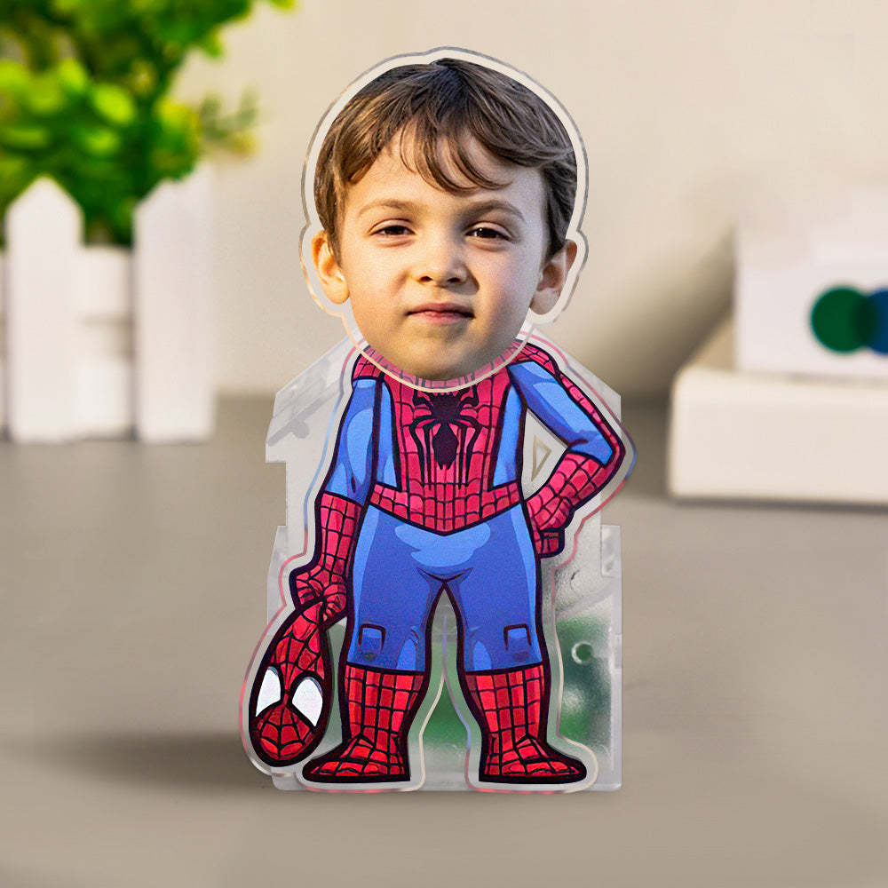 Custom Face Spider Man Shaking Head Ornament Personalized Car Dashboard Decoration Home Desktop Ornament - soufeelus