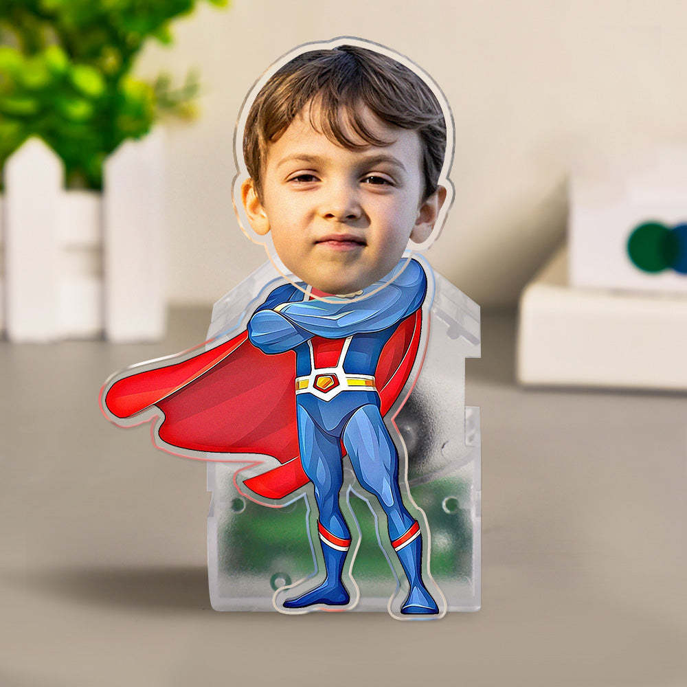 Custom Face Superhero Shaking Head Ornament Personalized Car Dashboard Decoration Home Desktop Ornament - soufeelus