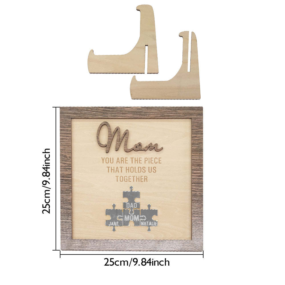 Personalized Mom Puzzle Plaque You Are the Piece That Holds Us Together Mother's Day Gift - soufeelus