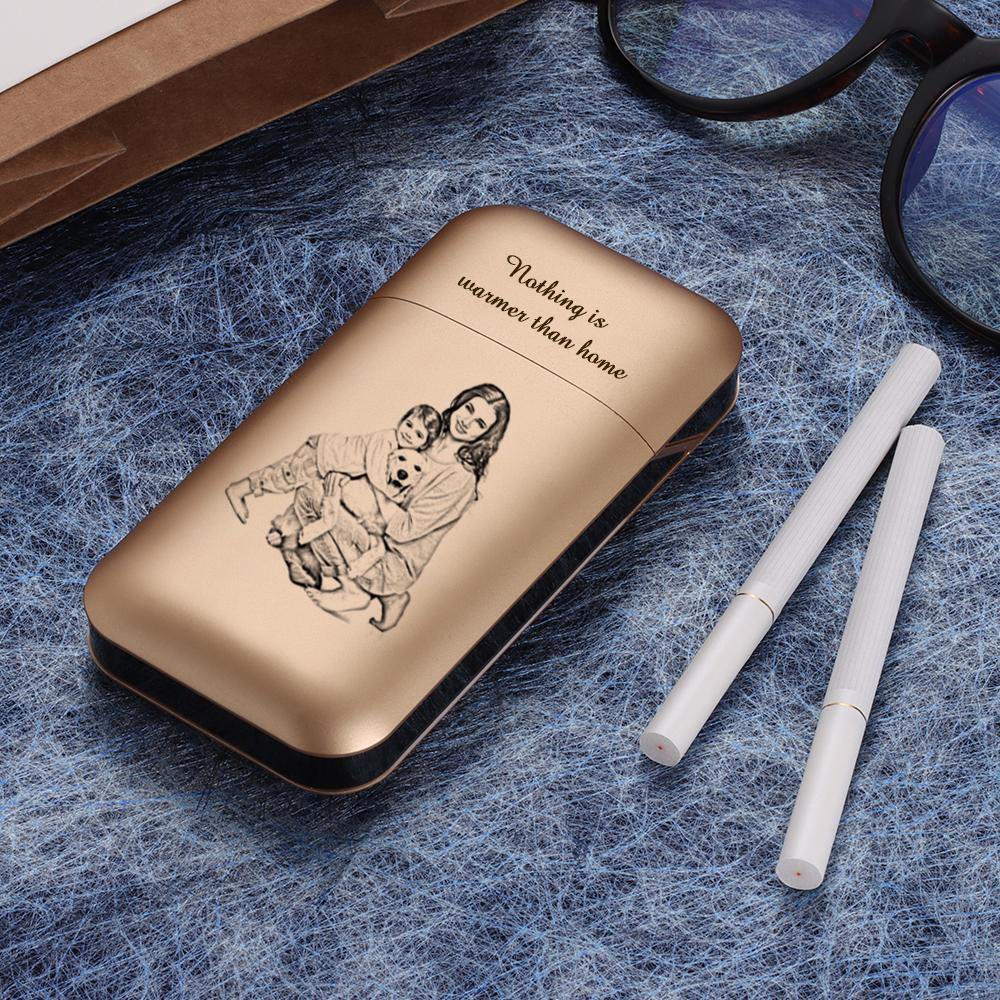 Photo Cigarette Case with Engraved Custom Cigarettes Holder - soufeelus