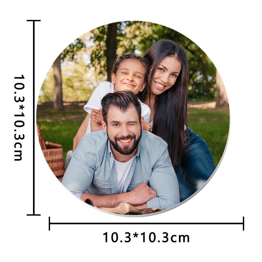 Custom Photo Coasters Round Gift-Family - soufeelus