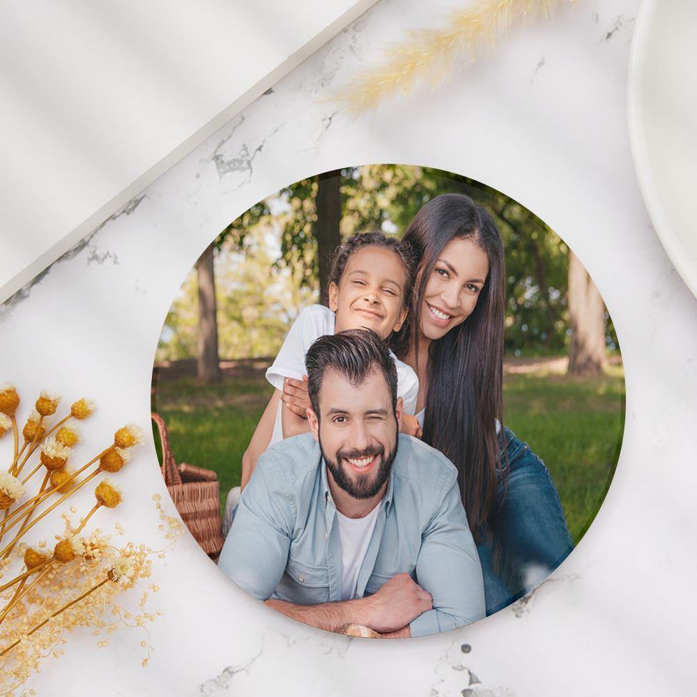 Custom Photo Coasters Round Gift-Family - soufeelus