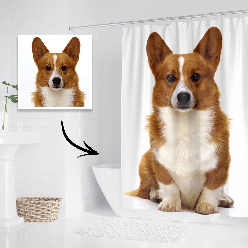 Custom Photo Shower Curtain Waterproof Shower Curtain Cute Pet 140*183cm - soufeelus