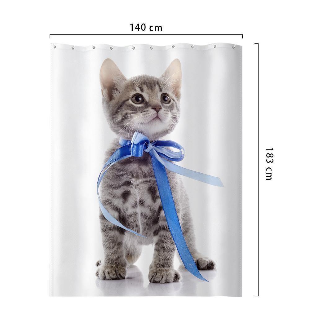 Custom Photo Shower Curtain Waterproof Shower Curtain Cute Pet 140*183cm - soufeelus