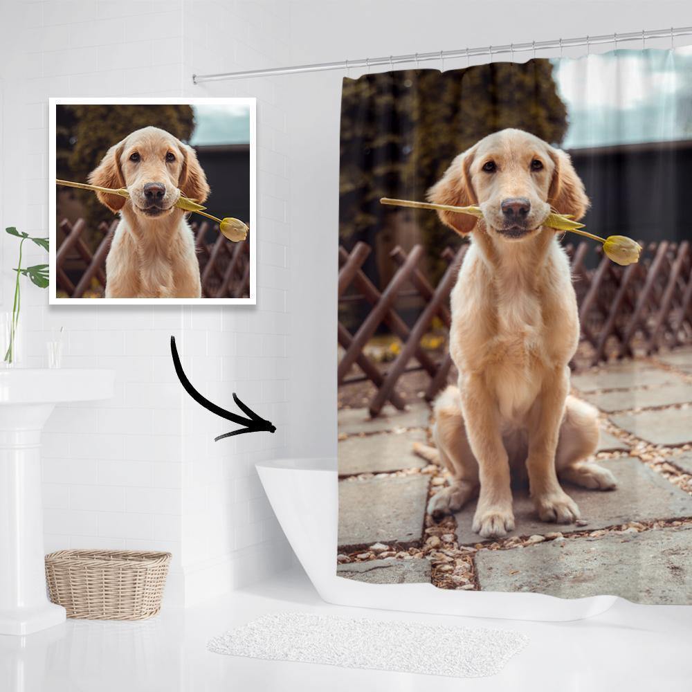 Custom Photo Shower Curtain Memorial Gift Waterproof Shower Curtain 168*183cm - soufeelus