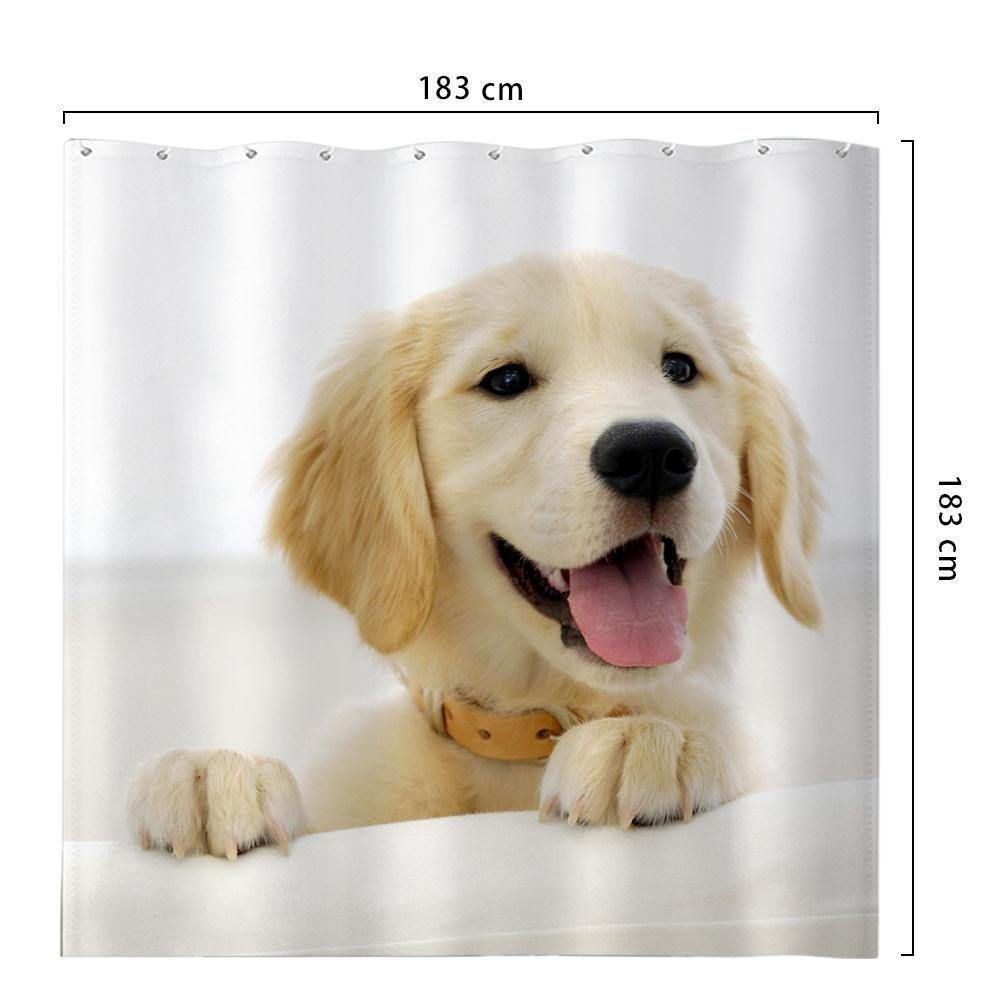 Custom Photo Shower Curtain Waterproof Shower Curtain Cute Pet 183*183cm - soufeelus