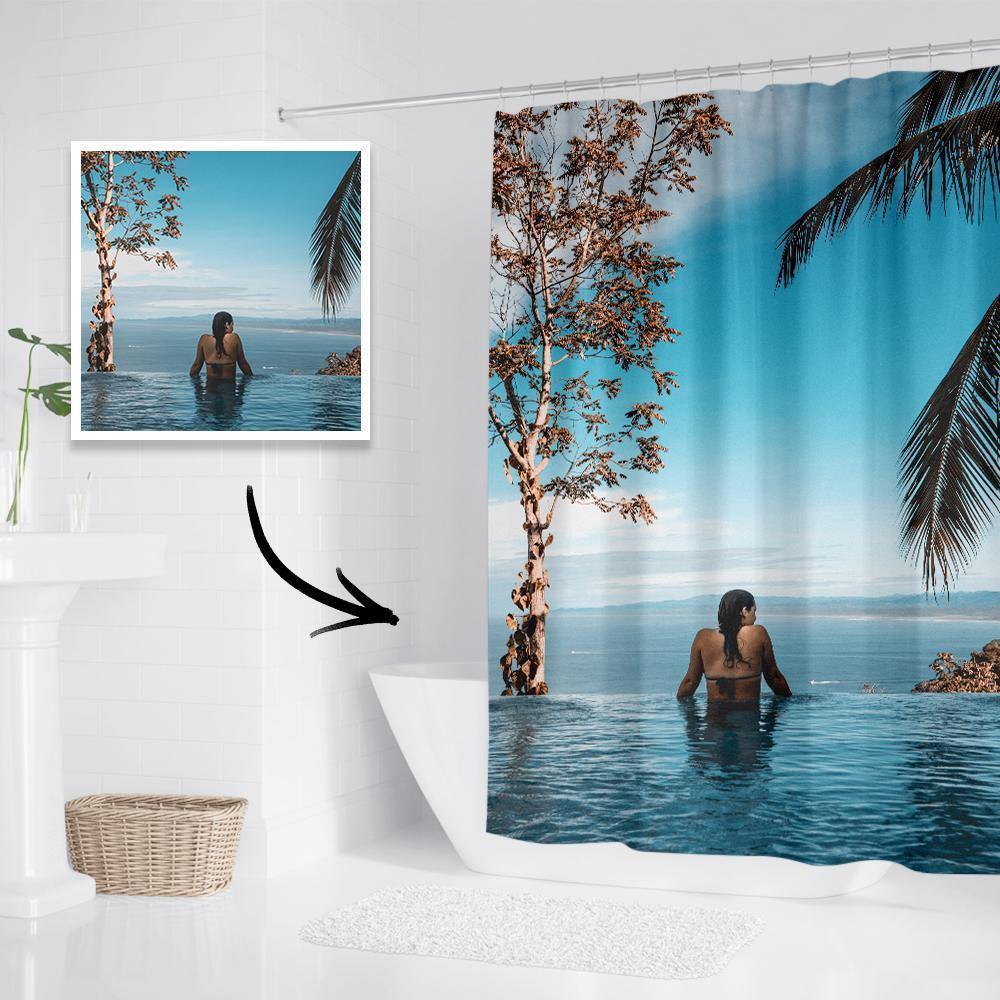 Custom Photo Shower Curtain Bathroom Decoration 92*183cm - soufeelus