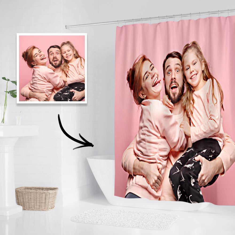 Photo Shower Curtain Custom Backdrop Polyester Waterproof 140*183cm - soufeelus