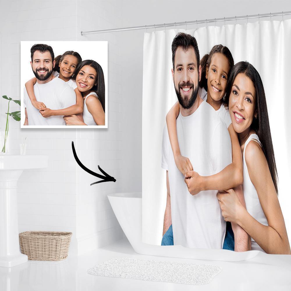 Photo Shower Curtain Custom Backdrop Polyester Waterproof 92*183cm - soufeelus