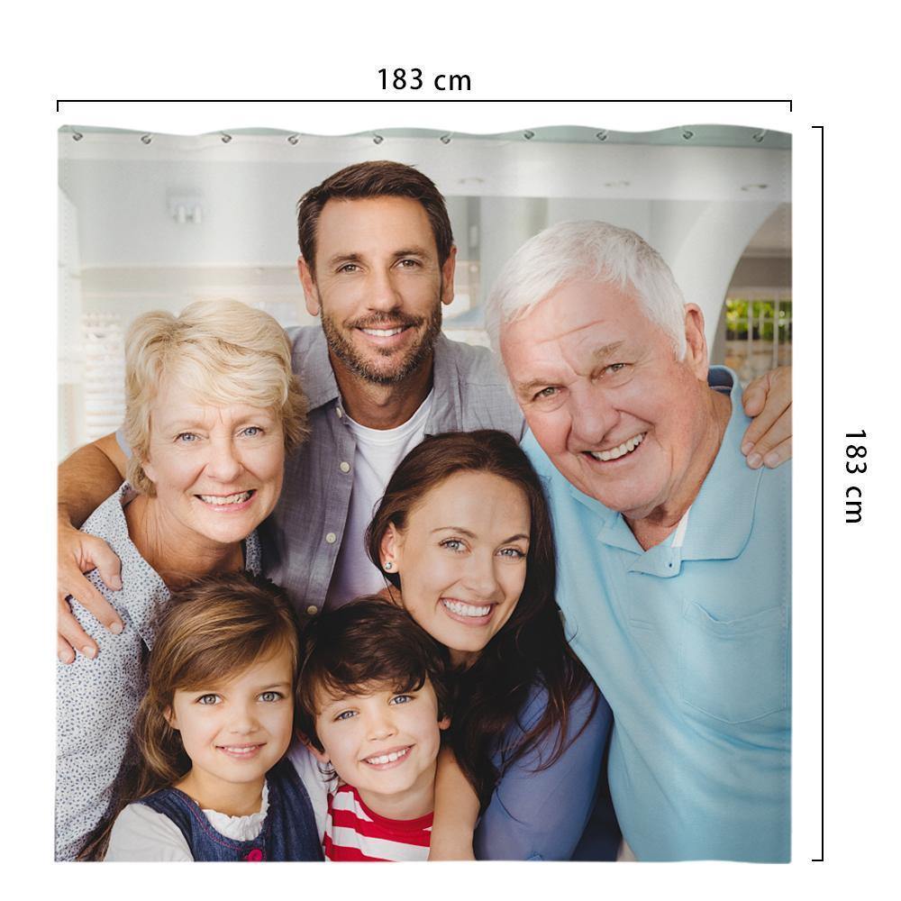 Photo Shower Curtain Custom Backdrop Polyester Waterproof 183*183cm - soufeelus