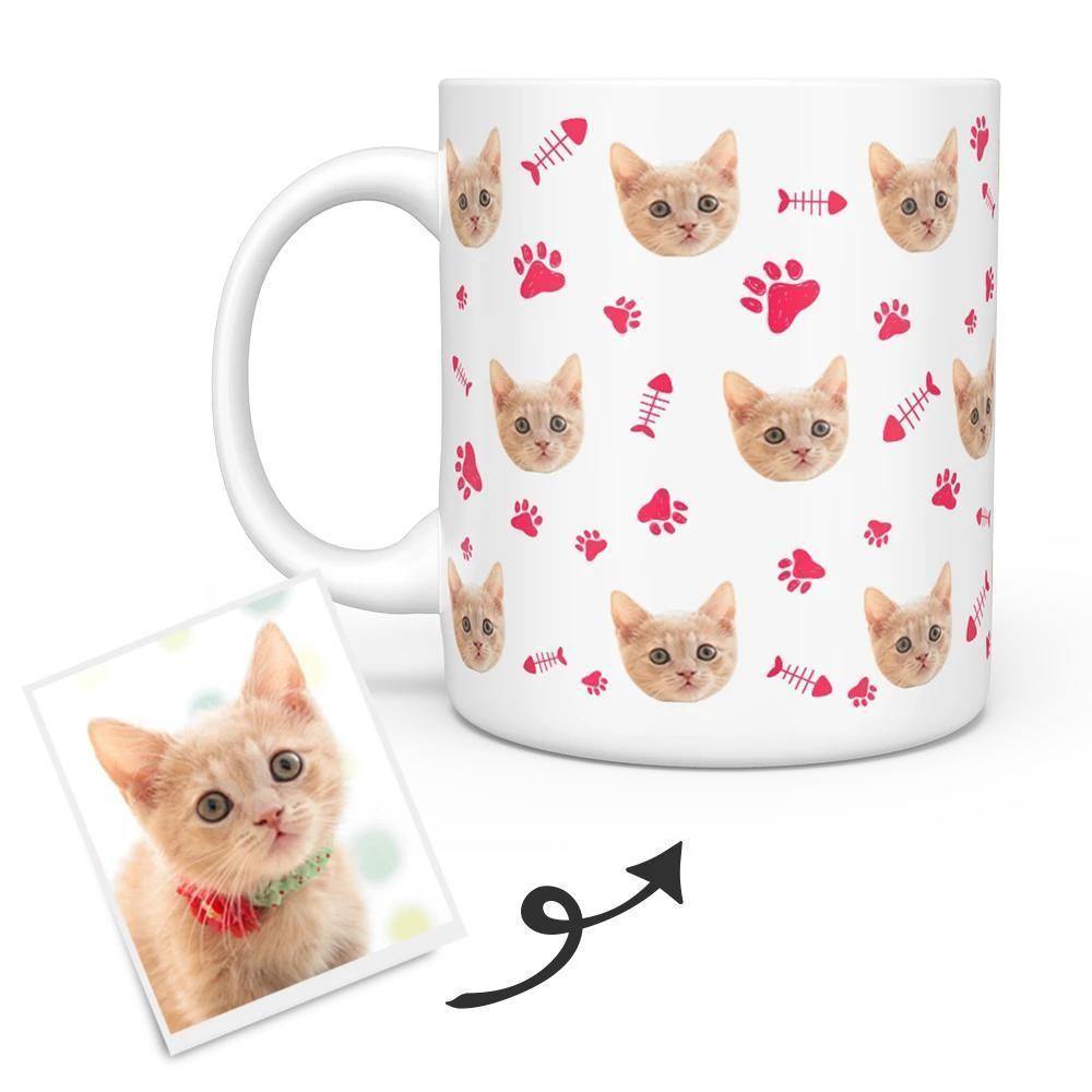 Personalised Cat Photo Mug - Custom Cat Coffee Mug - Put Cat Face on Mug - soufeelus