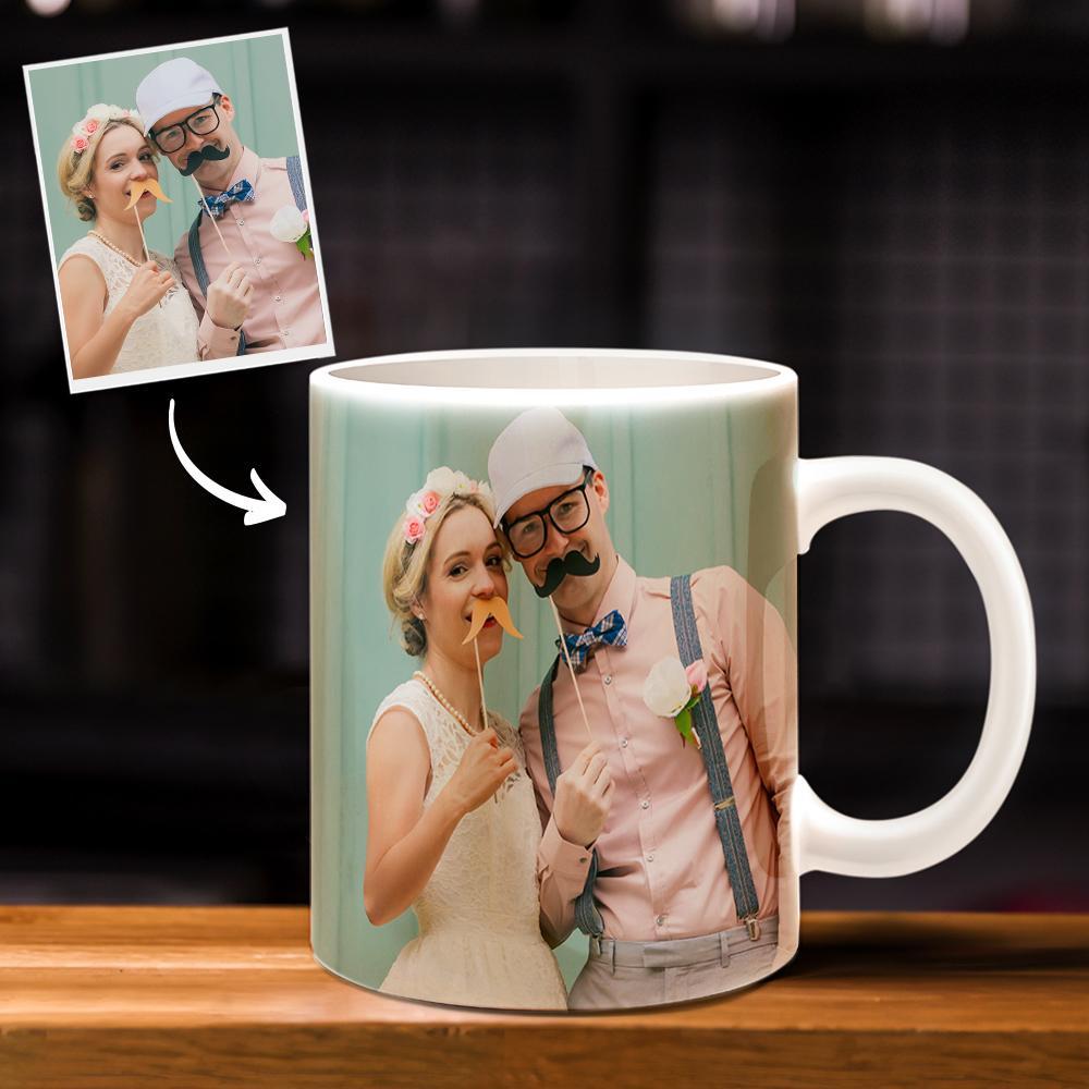 Custom Enchanting Romantic Wedding Day Photo Mug For Her - soufeelus