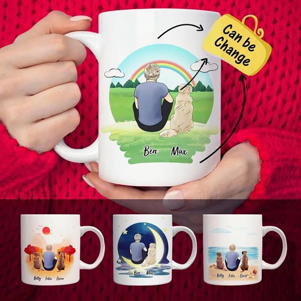 Personalised Dog And Dog Owner Coffee Mugs - soufeelus