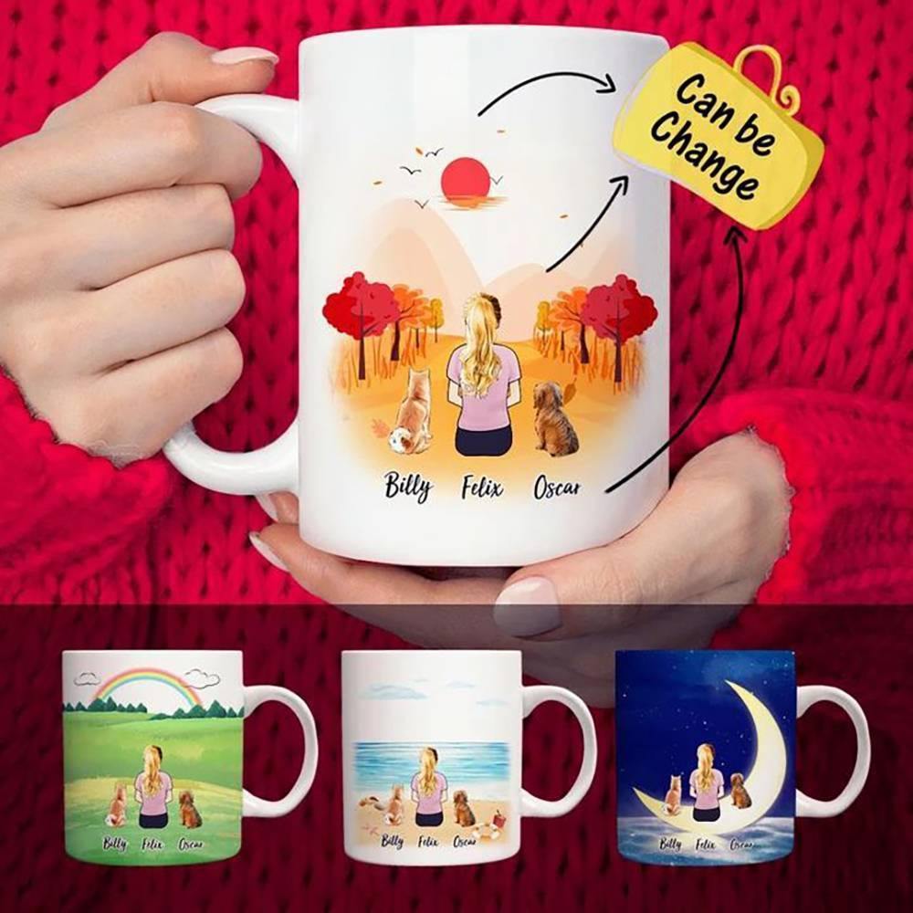 Personalised Dog And Dog Owner Coffee Mugs - soufeelus