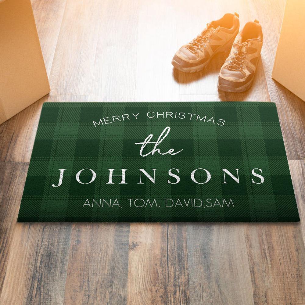 Custom Christmas Engraved Floor Mat Green-50?á80cm - soufeelus