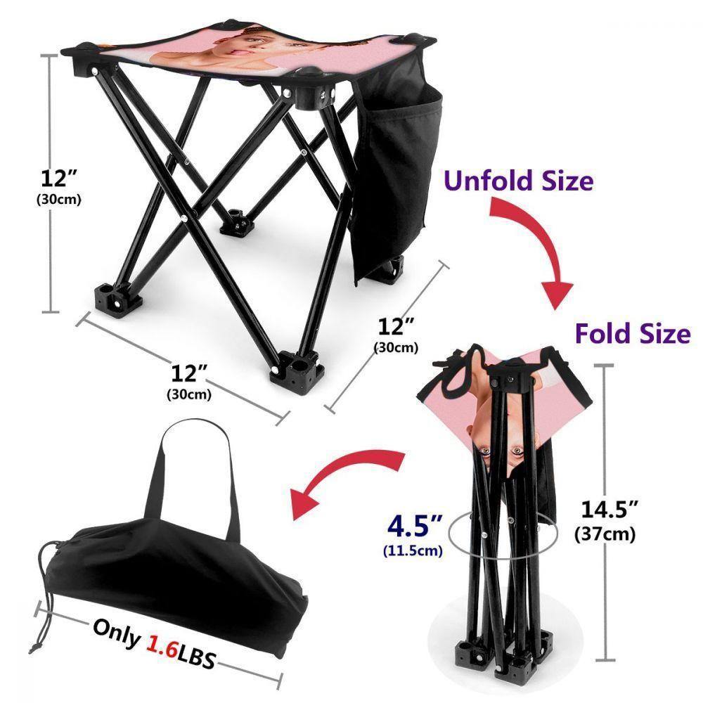 Custom Photo Camping Folding Chair Funny Face - soufeelus