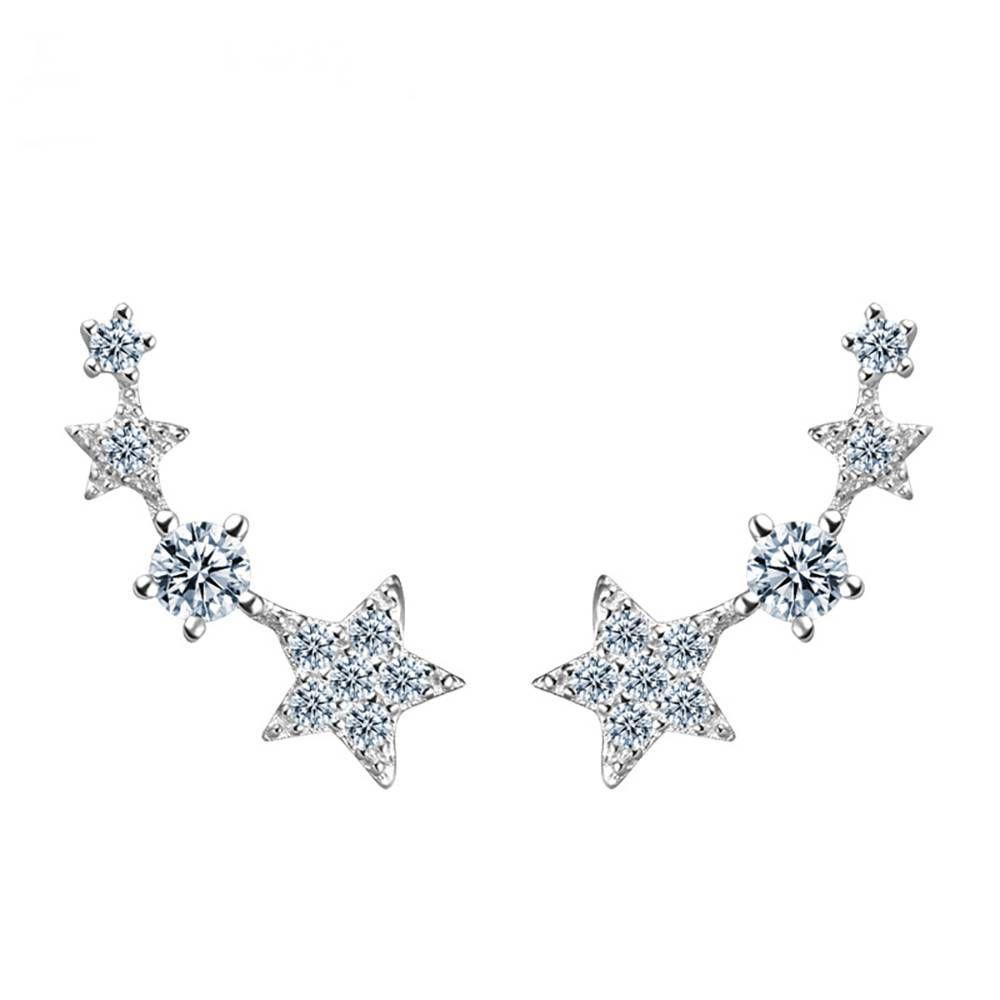 Star Earrings Silver - soufeelus