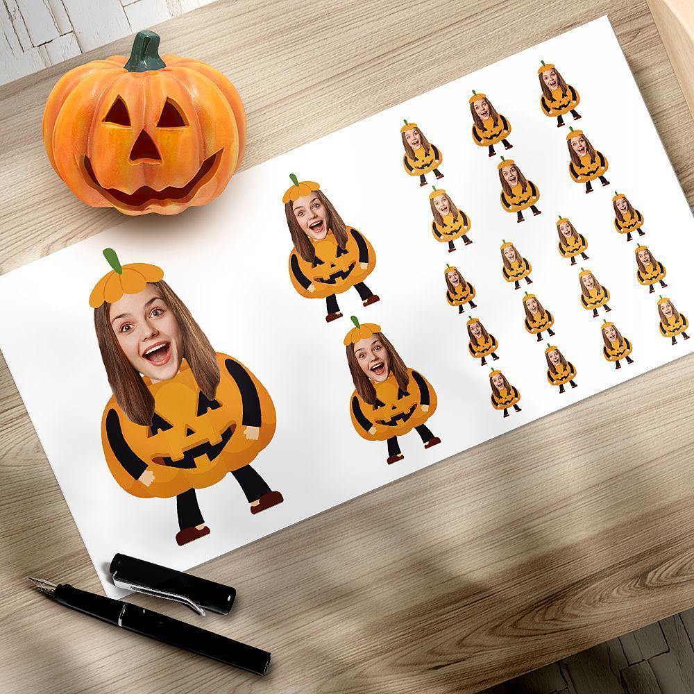 Custom Sticker Face Sticker Creative Pumpkin Design - soufeelus