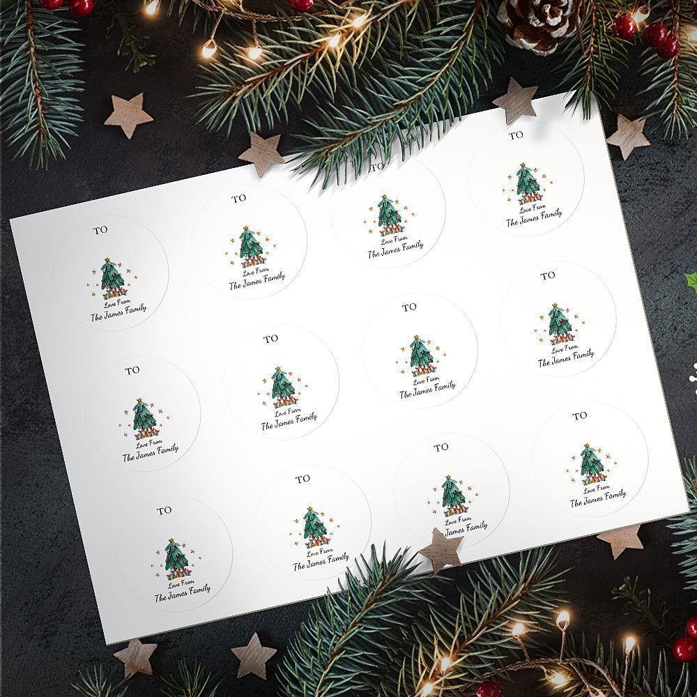 Custom Engraved Sticker Christmas Gifts Christmas Tree Theme - soufeelus