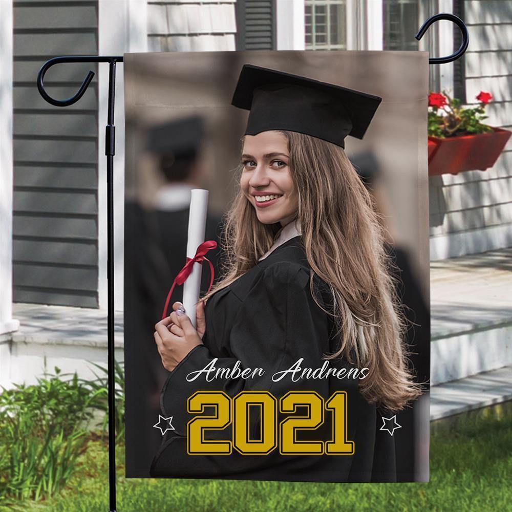 Custom Graduation Photo Garden Flag - soufeelus