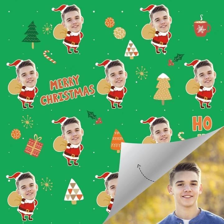 Custom Photo Face Gift Wrap - Christmas - soufeelus